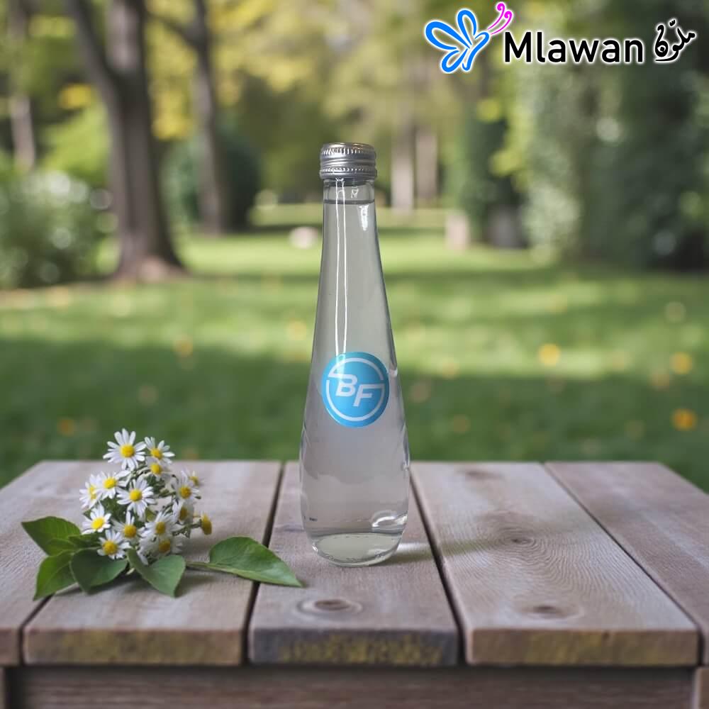 3141-01 (5) Glass water bottle with branding screw cap silver Dubai Sharjah