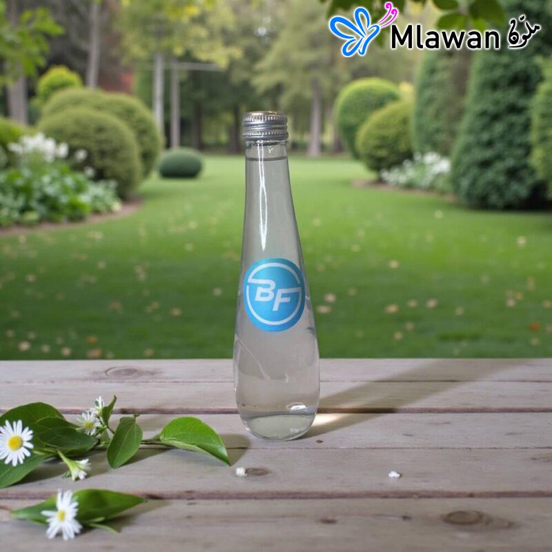 Branded Glass Water Bottles Custom Logo Screw Cap Silver Dubai Sharjah