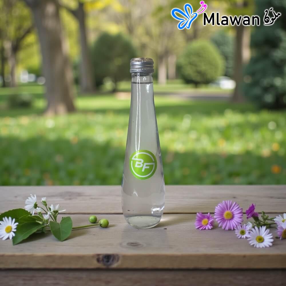 3141-03 (3) Custom logo printed glass bottle branded marketing water.