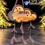 Adorable Child's Cloud Lamp & Moon Wall Decals Decor - Image 2
