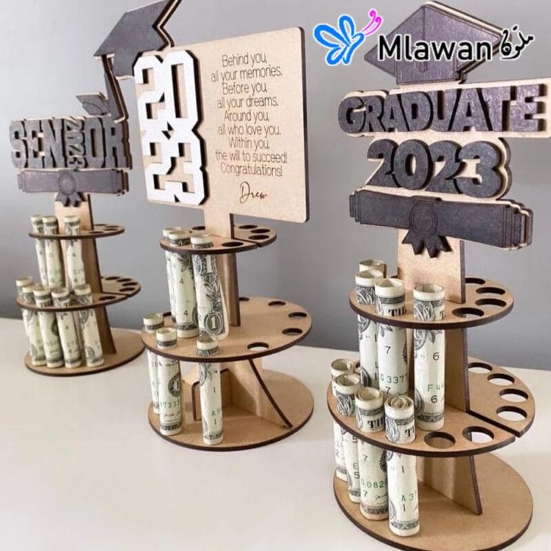 Customizable Wood Money Holder Stand