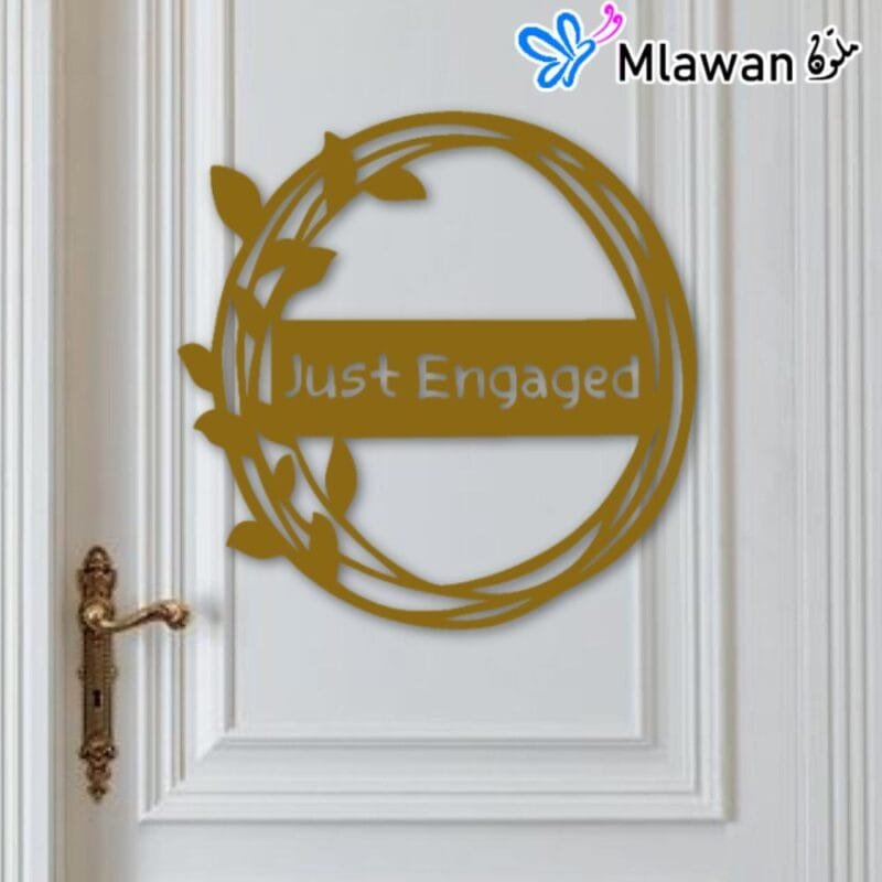 Unique engagement gift - Just Engaged wooden decor