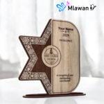 customizable wooden trophy featuring luxury gift box packaging