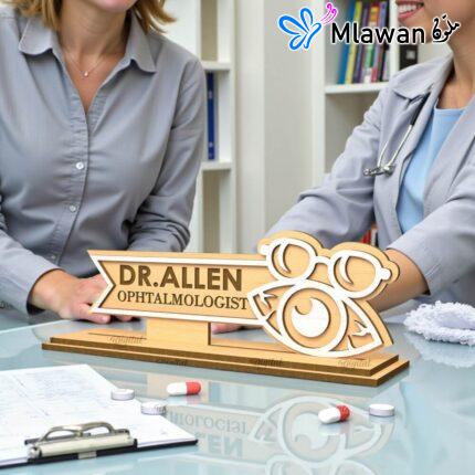 Optometrist desk nameplate professional