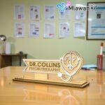Personalized wooden desk name plate therapist.Custom therapist office decor professional touch.