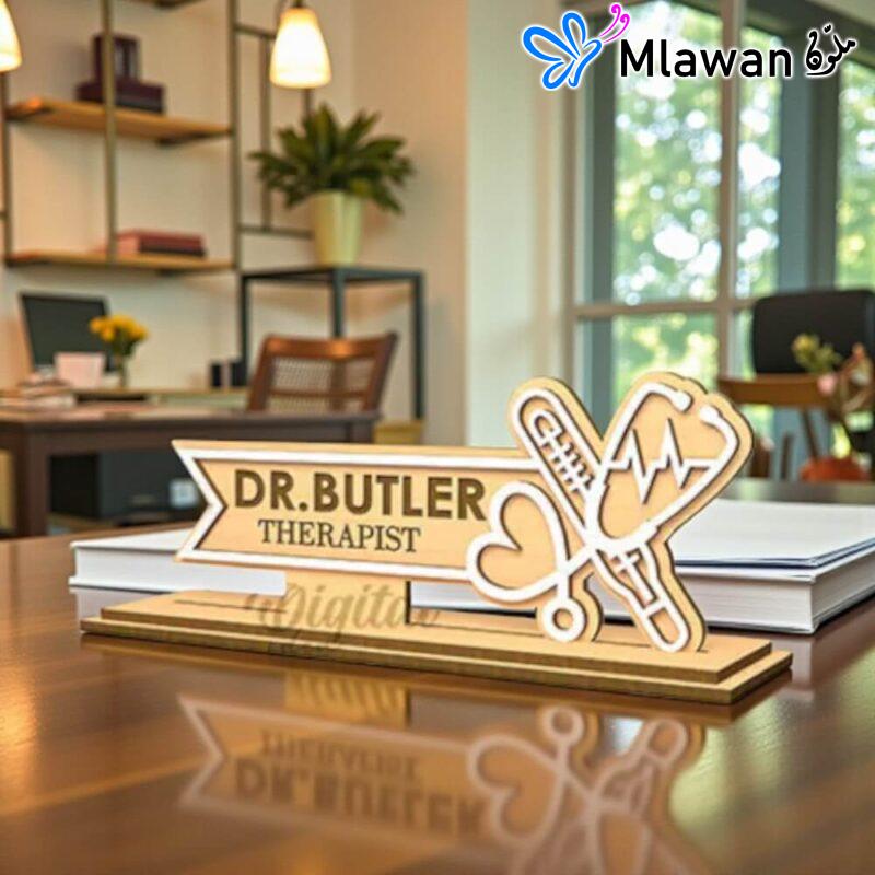 Personalized Therapist Desk Nameplate - Personalized Doctor Desk Nameplate therapist Desk plate