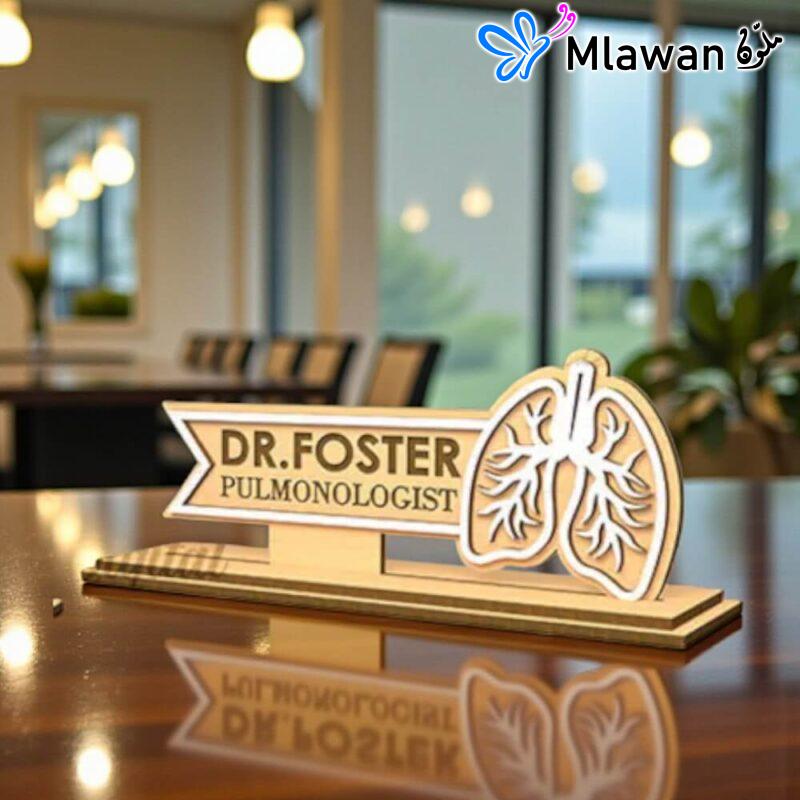 Personalized wooden pulmonologist doctor office sign