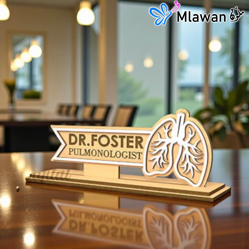 4151-14 (2) (1) Personalized wooden pulmonologist doctor office sign