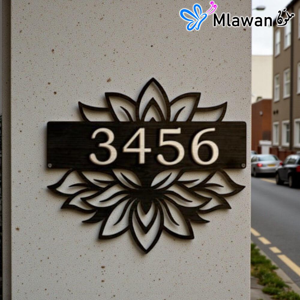 4298-3 (2) Personalized Acrylic House Sign Modern address plaque enhances curb appeal.