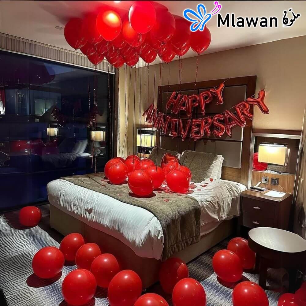 4365-10 (1) Romantic anniversary hotel decor Happy Anniversary Hotel Room decoration service Dubai - Abudhabi - Sharjah