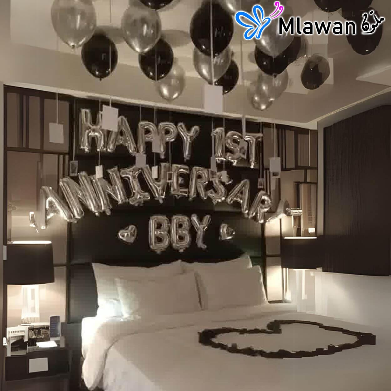 4365-19 (2) Happy First Anniversary Hotel Room Decoration Dubai Abu Dhabi Sharjah