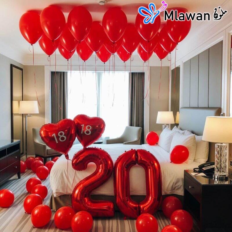 Romantic hotel room decoration