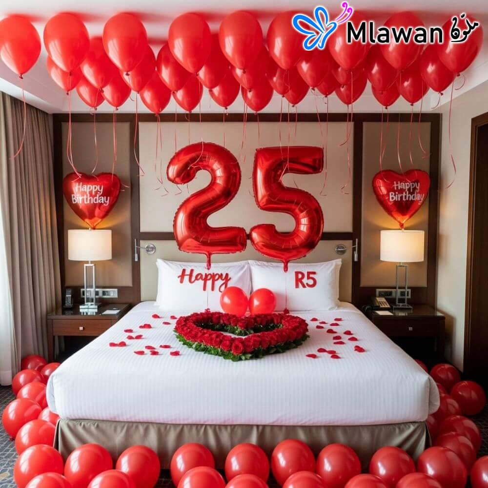 4365-21 (1) Romantic Balloons Rose Petals Valentine's Day Surprise Dubai Abudhabi