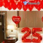 بالونات عيد ميلاد رومانسية حمراء تزين غرف فنادق دبي الإمارات - Surprise Romantic Red Balloon Decor Celebrates Anniversaries Birthdays Uae Hotels