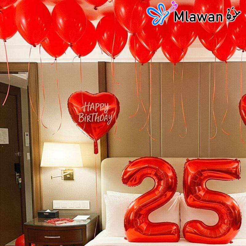 Romantic red balloon decor