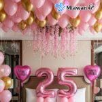 Rose gold pink celebration - Birthday Room Decor service Rose Gold & Pink Anniversary & Birthday Celebration
