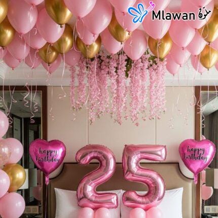 Rose gold pink celebration - Birthday Room Decor service Rose Gold & Pink Anniversary & Birthday Celebration