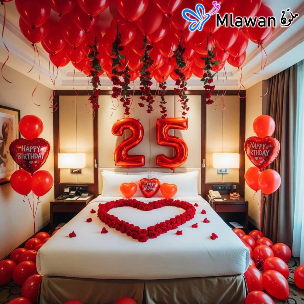 4365-30 (1) Dubai Hotel Room Decoration Birthday Surprise Balloons Messages - room decoration for birthday surprise at dubai hotels and abu dhabi