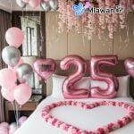 Romantic hotel room decorations- anniversary or birthday.
