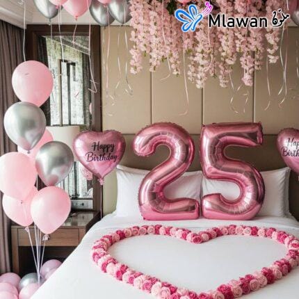Romantic hotel room decorations- anniversary or birthday.