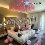 Pink silver hotel birthday decoration balloons