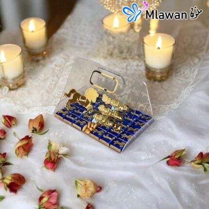 Elegant transparent acrylic gift bag featuring premium chocolates.