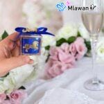 Clear acrylic gift boxes with custom golden tags