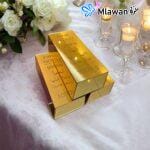 Gold bar-shaped gift box for weddings and events