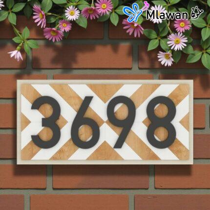 لوحة أرقام منزل خشبية بتصميم عصري - أرقام منازل خشبية أنيقة لباب المنزل والمكتب