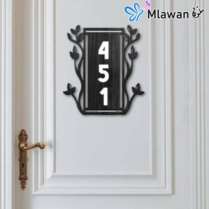 Vertical house number plate for villa doors