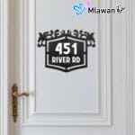 Elegant house number plaque with decorative frame
