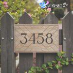 Wooden house number sign