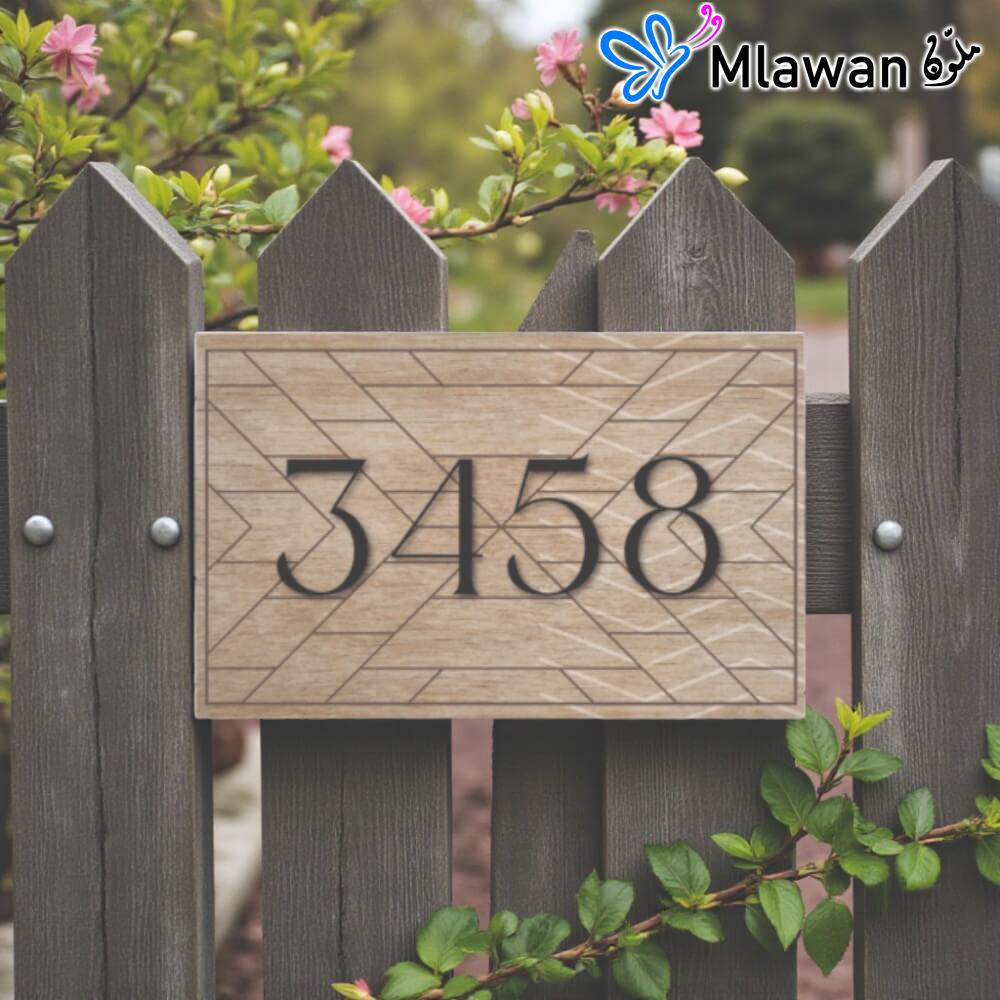 4472-12 (2) Wooden house number sign