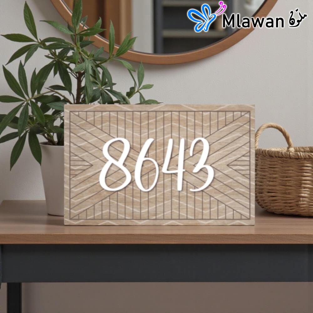 4472-16 (2) Personalized Wooden House Address Number Plaque classic home sign.