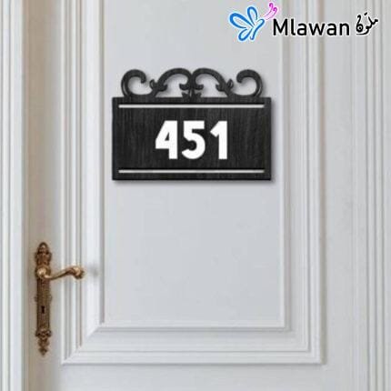 Personalized wooden house number plaque for homes and offices.
