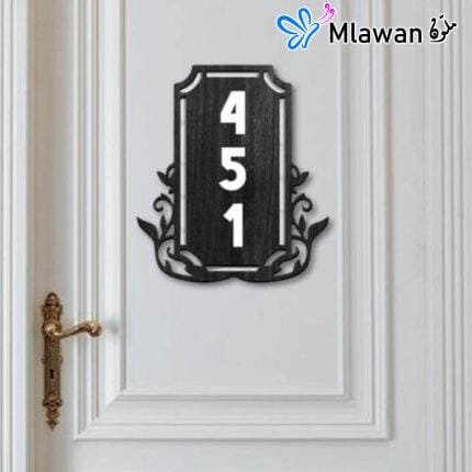 Durable vertical house number plate for villa entrance.