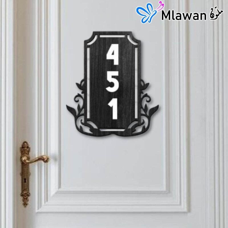 Durable vertical house number plate for villa entrance.