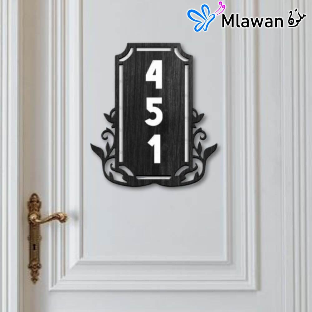 Durable vertical house number plate for villa entrance. Durable vertical house number plate for villa entrance.