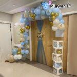 Elegant newborn hospital room decoration.