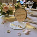 Elegant personalized engagement tray.