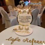 Personalized acrylic engagement tray gold floral rings names date