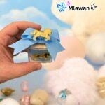 Clear acrylic favor box with custom name engraving.