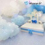 Elegant newborn chocolate gift box centerpiece