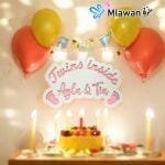 Custom engraved twin baby name plaque