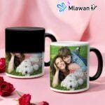 Custom magic mug with personalized photo print, color-changing ceramic cup