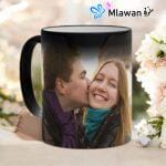 Valentine’s Day coffee mug with heat-reactive magic effect revealing a love-themed design