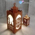 Islamic Wooden Lantern for Ramadan and Eid Decorations