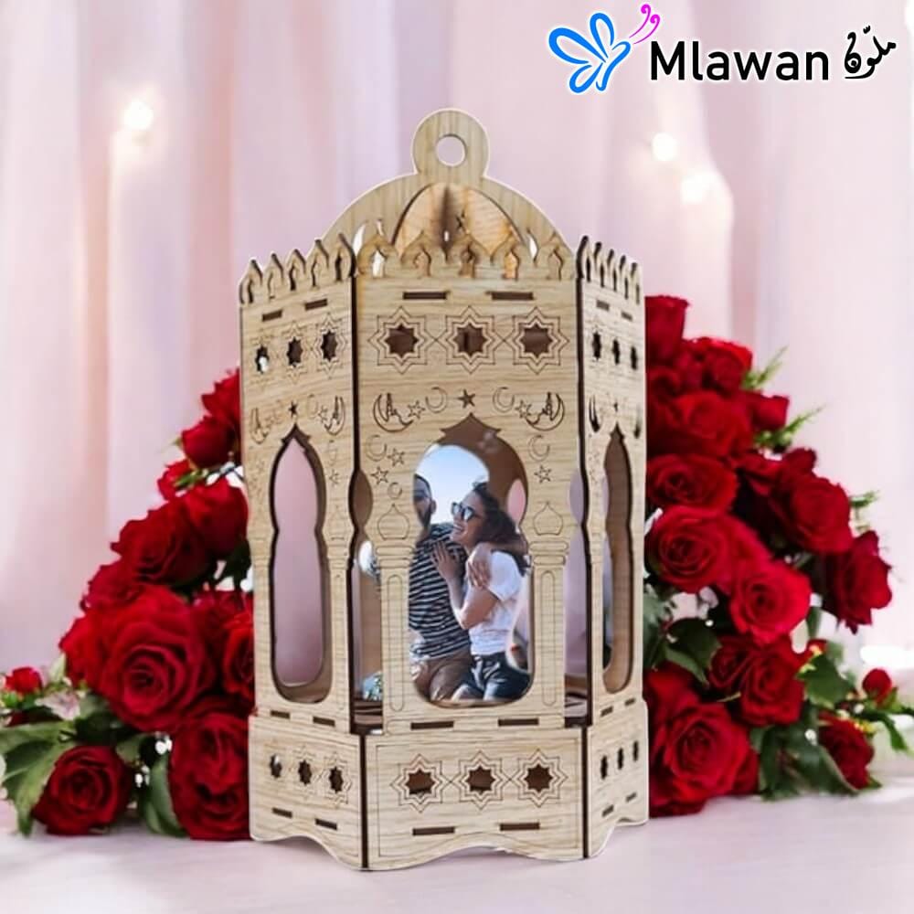 Personalized Wooden Ramadan Lantern with Custom Photo Display Personalized Wooden Ramadan Lantern with Custom Photo Display
