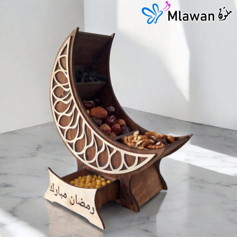 Wooden Crescent Gift Box for Ramadan Treats