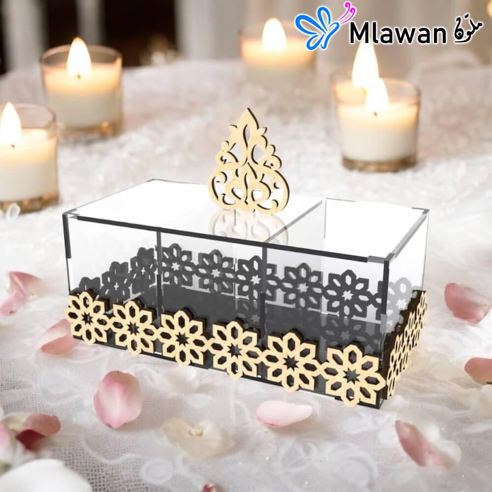 Clear acrylic Ramadan gift box for dates and nuts Clear acrylic Ramadan gift box for dates and nuts